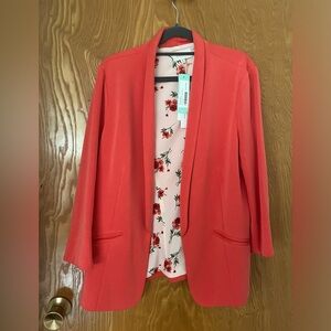 *NWT* Skies Are Blue Scuba Blazer Size XL Coral